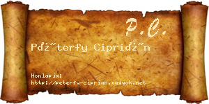 Péterfy Ciprián névjegykártya